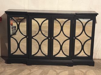 Heavy Solid Wood Mirrored Credenza / 60" Accent Sideboard