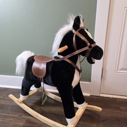 Black and white rocking horse Snout Tail 