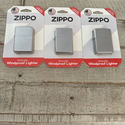 Brand New Lot of 3 207 BP Zippo Windproof Lighters Reg Street Chrome