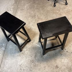 Two Black bar chairs