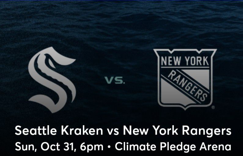 Seattle Kraken V New York Rangers On Oct 31