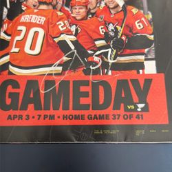 Anaheim Ducks Olen Zellweger Game Day Program Autographed