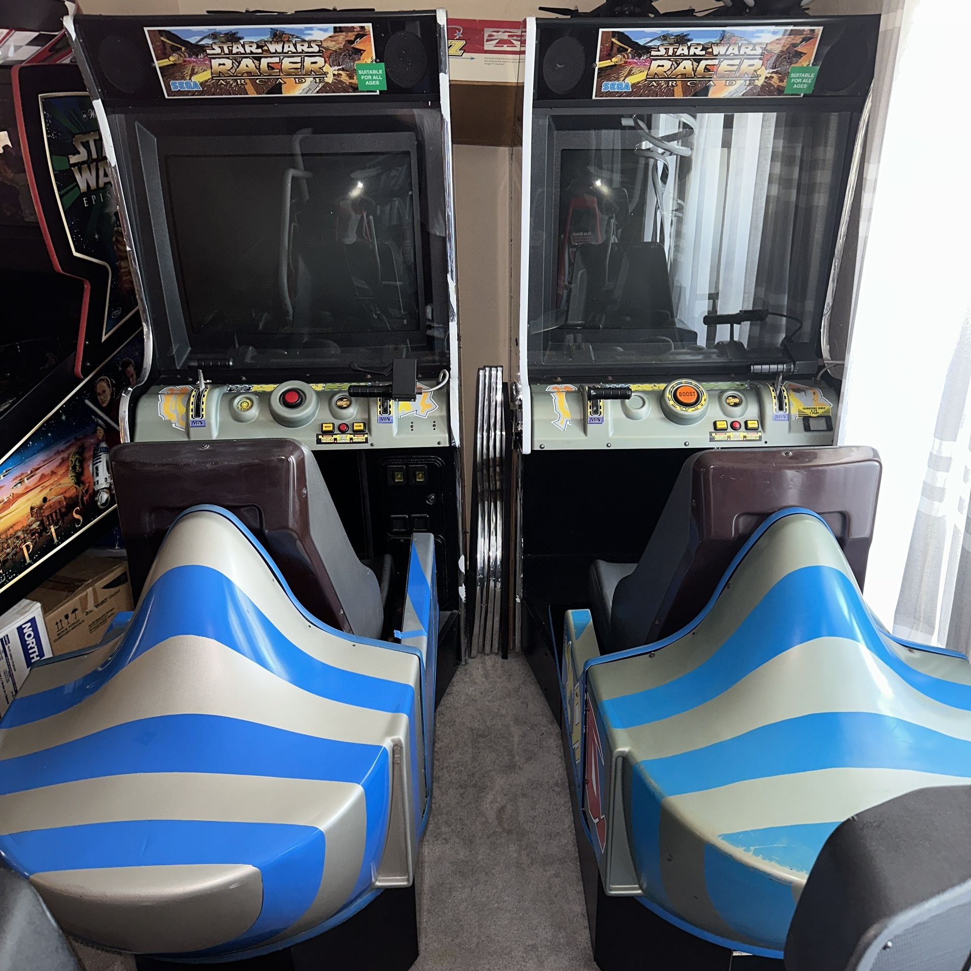 PAIR of Star Wars Pod Racer Racing DELUXE Arcade Games by Sega