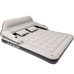 King Size Air Mattress Sofa Bed for Camping,Portable Inflatable Couch with Soft Pillow,Blow Up Bed for Car Travel/Overnight Outdoor