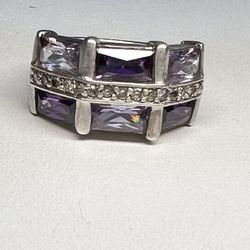 Ring 925 Size 9 Crystal purple Ring 