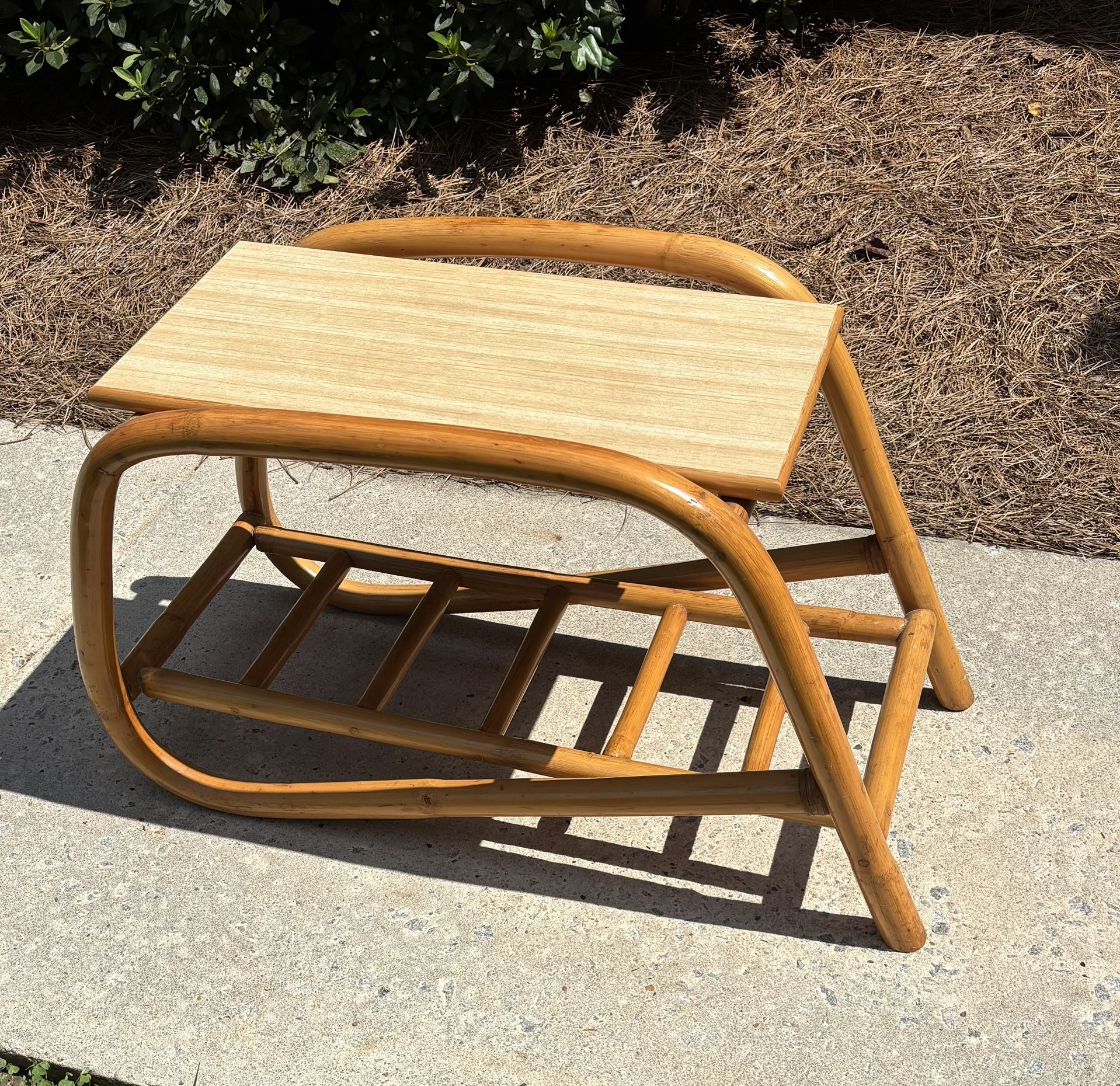 Vintage Bamboo Side Table