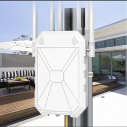 Outdoor WiFi Extender, Outdoor WiFi Extender Signal Booster, Wireless Outdoor Access Point, IP65 Weatherproof, Passive PoE, WPA3, Long Range WiFi Cove