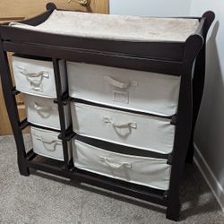 lightweight changing table with cloth drawers