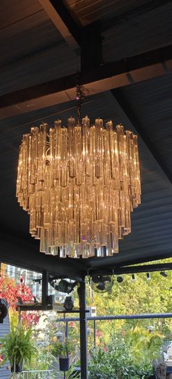 Italian Murano Venini Crystal Chandelier