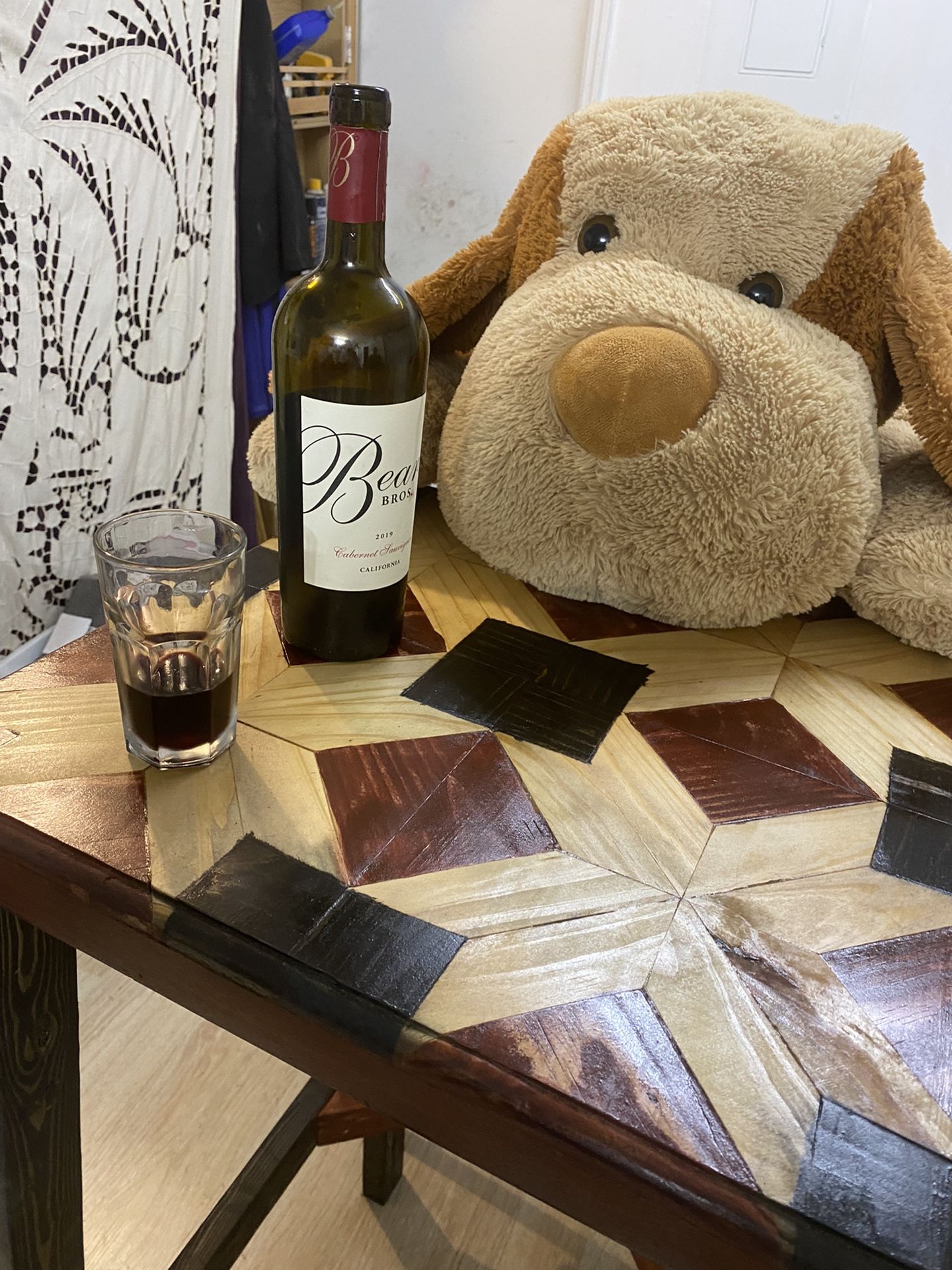  Table With 2 Gold MEDAL BAR Stool ( Burgundy Seats)