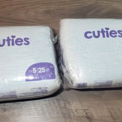 Cuties Diapers Size 5- $5 Ppu