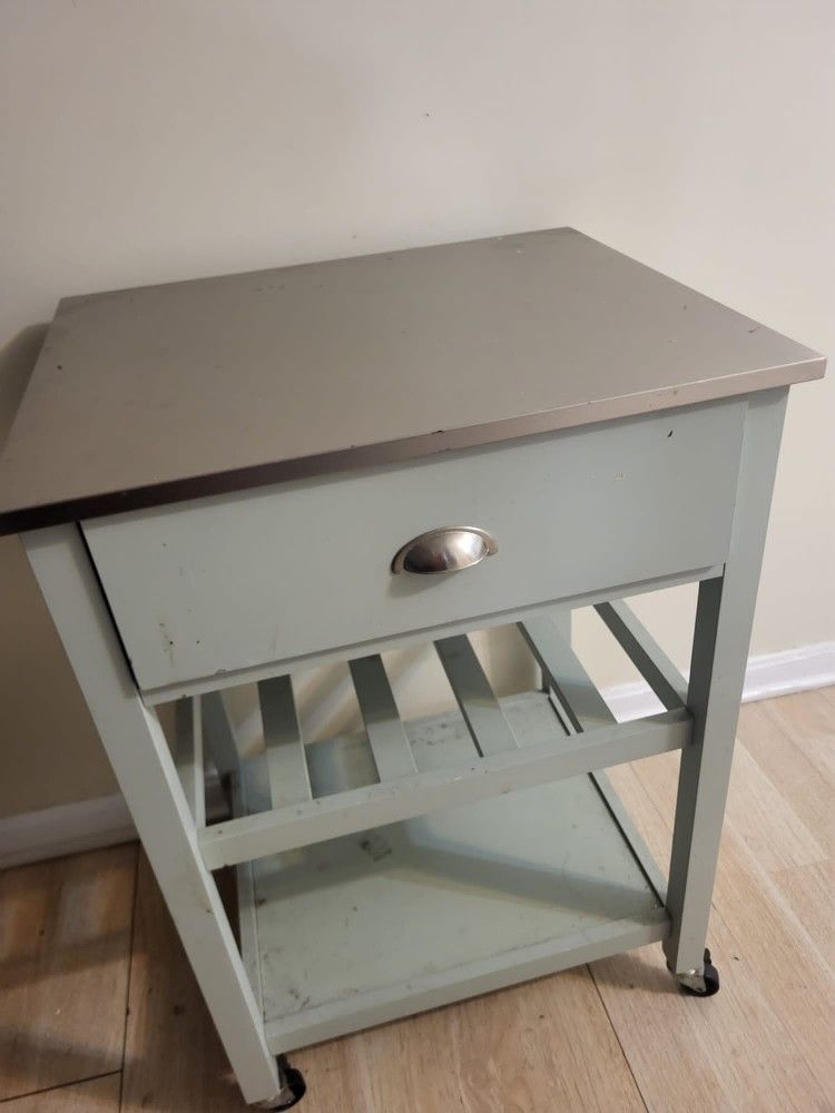 Metal Shelf Stand Storage Organizer Bedroom Kitchen With Drawer 
