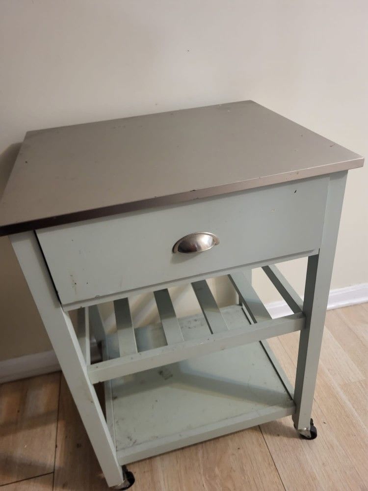 Metal Shelf Stand Storage Organizer Bedroom Kitchen With Drawer