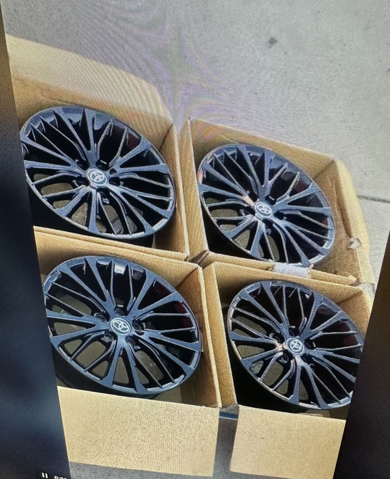 Full Set OEM Toyota 18” New Powered Coating Black 