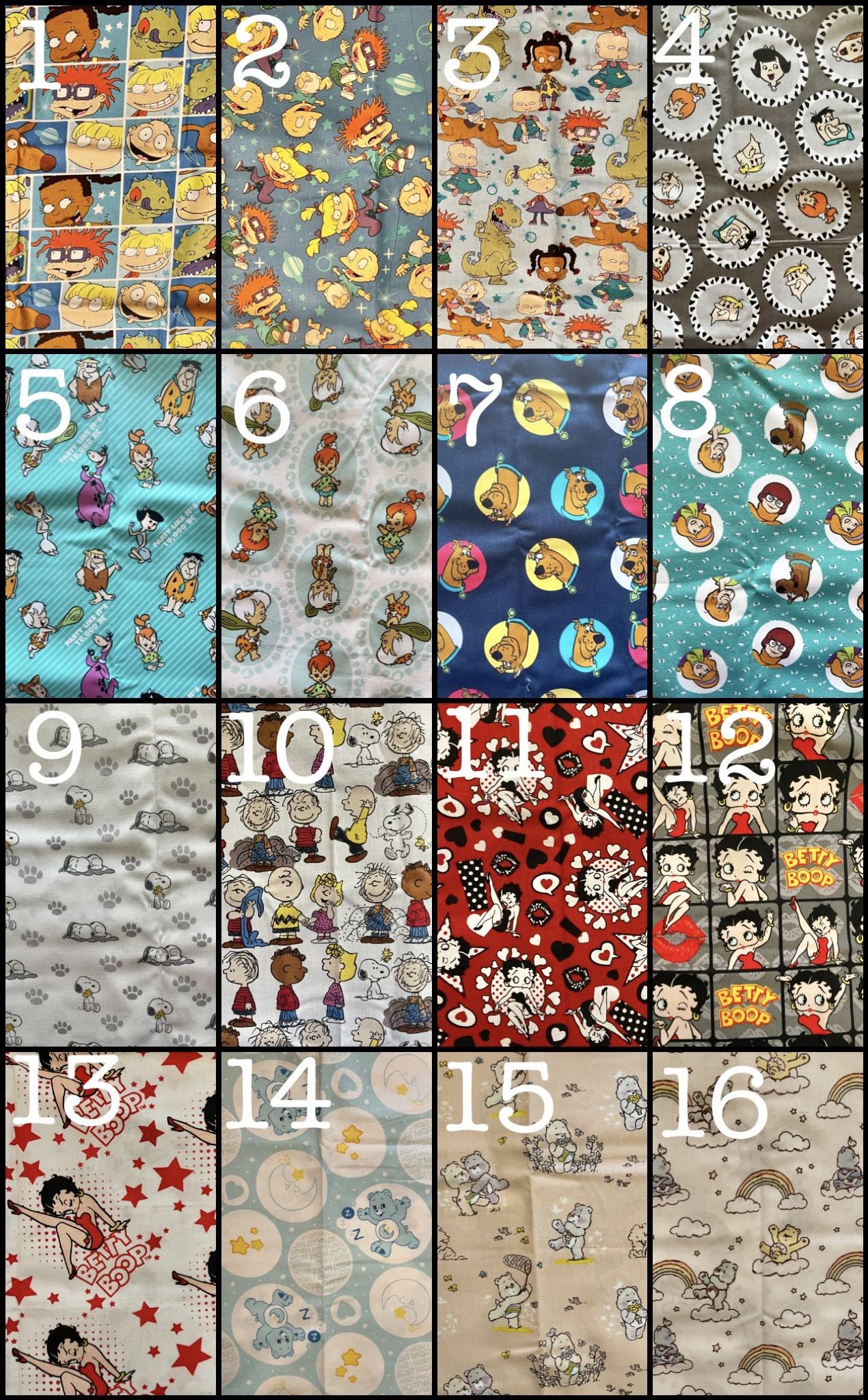 The Rugrats Scooby Doo The Flintstones Bamm Bamm Pebbles Snoopy Charlie Brown Knotts Berry Farm Betty Boop Care Bears Rainbow Face Masks Covers