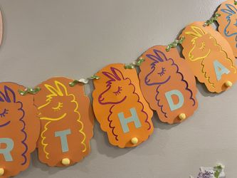 Llama birthday custom banner and birthday decor
