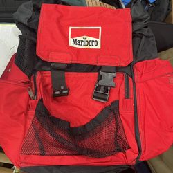 Marlboro Backpack Adventure Team Hiking Camping Vintage 90s Red Black