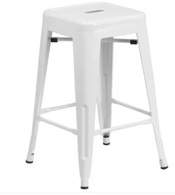 Bar Stool - White 24 inch