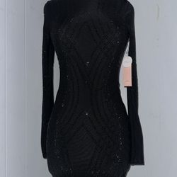 Black Bedazzled Dress- Size Small 