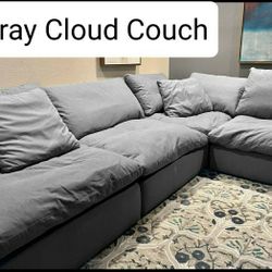 Grey Cloud Couch Modular Sectional Sofa 