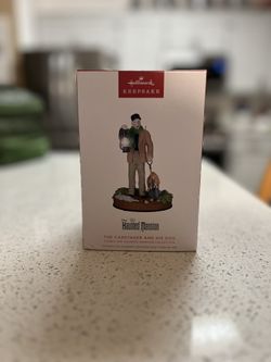 Disney The Haunted Mansion Collection The Caretaker and His Dog Ornament With Light and Sound