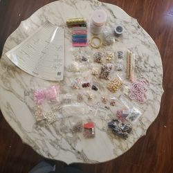 Jewelry Making Supplies Jewelry Business Beads Threads Chains Pearls Pink Black Swarovski Cubic Zirconia READ DESCRIPTION 