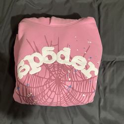 Pink OG web Sp5der hoodie, Large