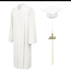 Graduation white gown