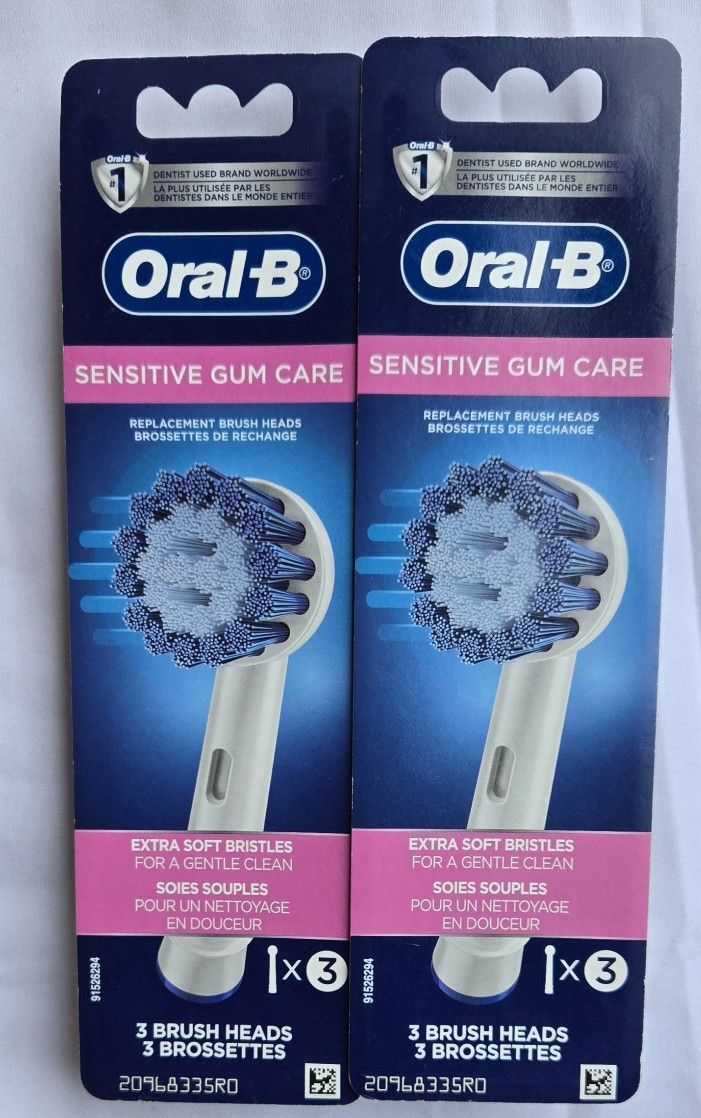 Oral-B Sensitive Gum Care Electric Brush Heads Refill, 2 packs Of 3 Count