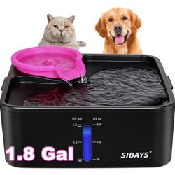 Brandnew Dog Water Fountain for Large Dogs,1.8GAL Water Bowl Dispenser with 5 Layer Filter, Automatic Super Quiet Overflow Protection with Visible Wat