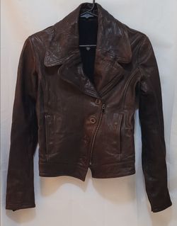 Christiansen Lamb Skin Leather Jacket Silk Lining Damaged Read Description