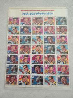 LEGENDS OF AMERICAN  MUSIC ROCK AND ROLL STAMP SHEET