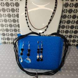 #1788, LOT BLACK COLLECTION JEWELRY, NECKLACES & EARRINGS
