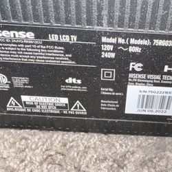 75” Hisense Roku TV