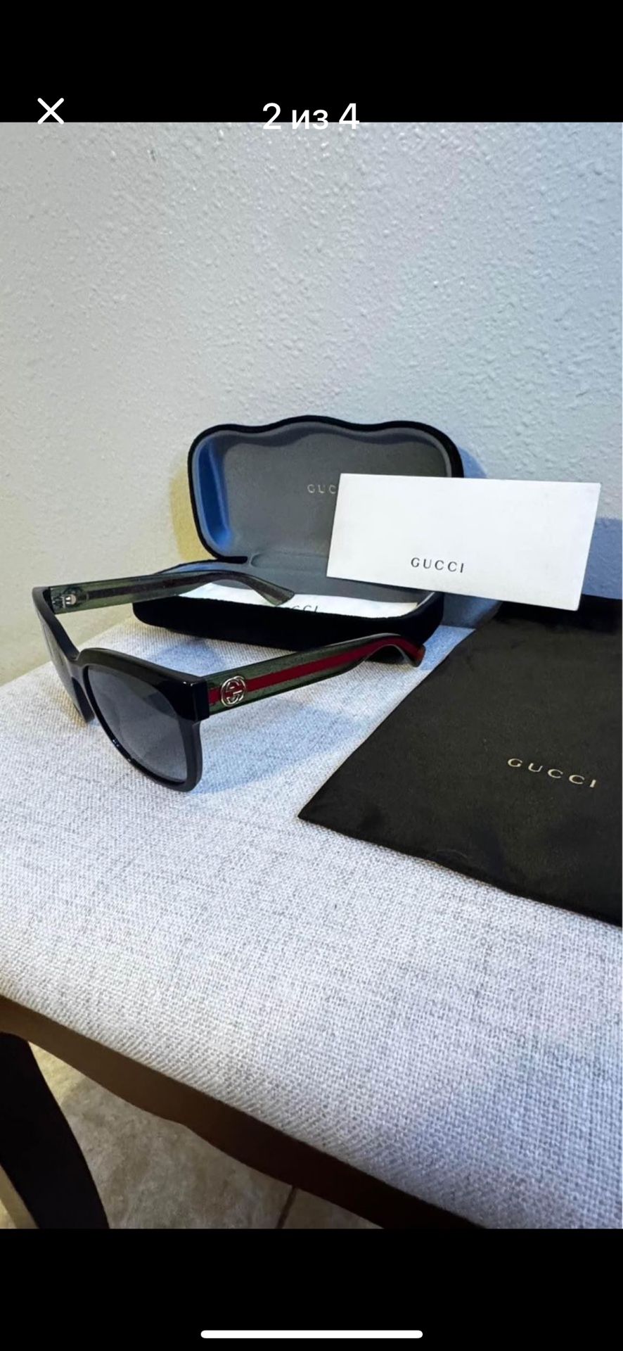 Gucci Sunglasses Black/green 