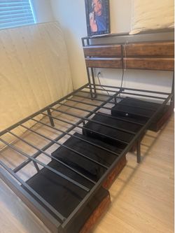 Bed frame FULL Fabric Underbed Storage