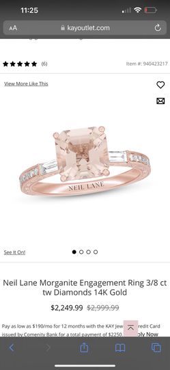 Neil Lane Morganite/diamond/rose Gold Engagement Ring  Thumbnail