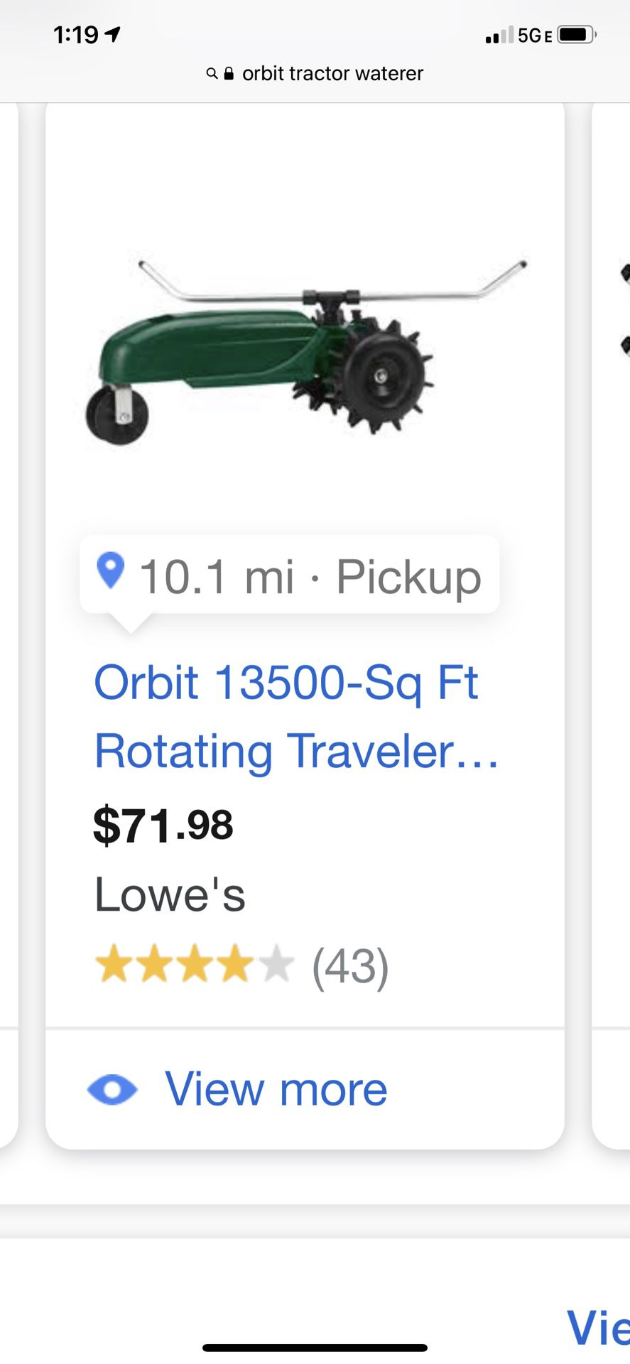 Orbit 13,500’ Tractor Waterer - rotating traveler - water lawns - sprinkler