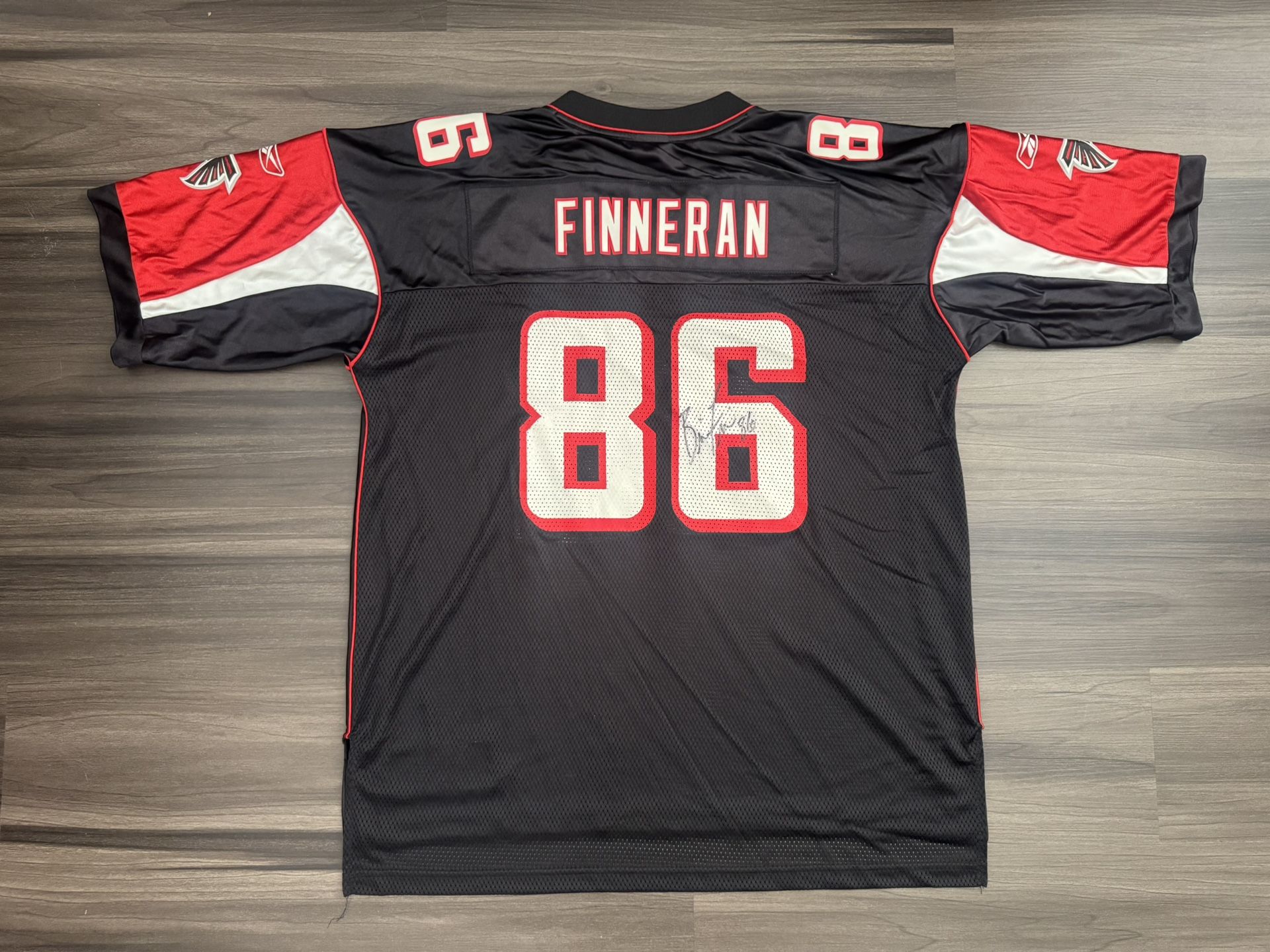 Signed Brian Finneran #86 Atlanta Falcons Reebok On Field NFL Jersey Adult XL 