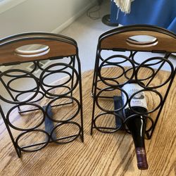 2 Wine Racks, Holding 6 Bottles Each. Excellent Condition. 