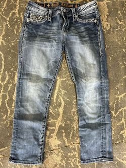 Womens Rock Revival Ennis Easy Crop sz 28 capri jeans   