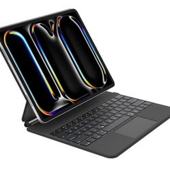 Belkin Pro Keyboard Case w/Magnetic Stand, Backlit Bluetooth Keyboard, Multi-Gesture Controls, Magnetic Apple Pencil Storage Compatibility, & Multimed