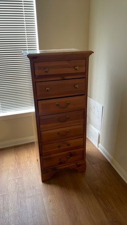 Tall Narrow Wood Chest of Drawers