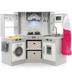 HONEY JOY Corner Kids Kitchen Playset