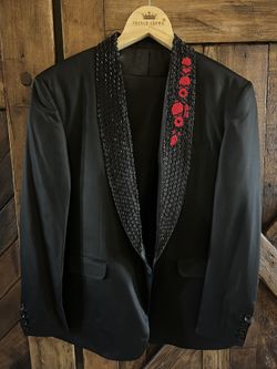 Brand New RED FLOWERS French Crown Embroidered BLAZER