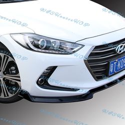 For 2017-2018 Hyundai Elantra Painted Black Front Bumper Body Spoiler Lip 3PCS -(2-PU-679-PBK