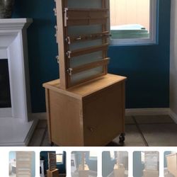 Jewelry Cabinet Natural Wood Organizer STAND Organizador de Joyas Madera