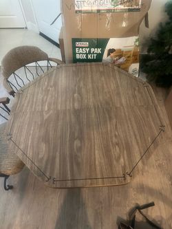 Iron Dinette Table + 4 Swivel Chairs — Scrollwork Base
