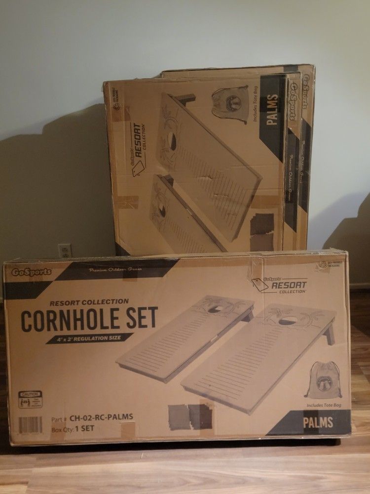 GoSports 4 x 2 ft Resort Collection All Weather Cornhole Board Game Set - Regulation Size - Palm