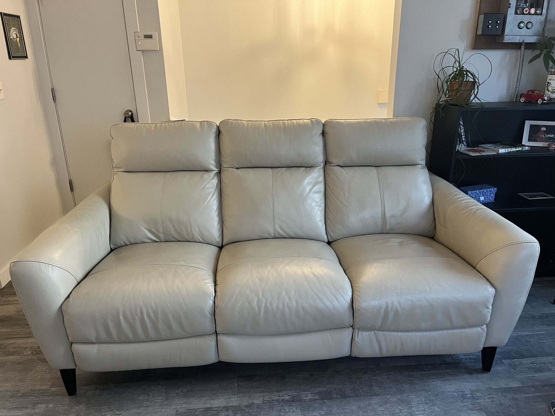Beige Motorized Recliner Couch